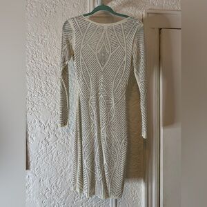 Privy Cream Long Sleeve Patterned Dress